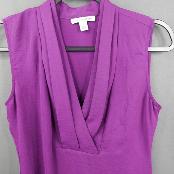 Banana Republic Womans Top 4 Purple Sheer Timeless Corpcore Statement Flowy Y2K - Picture 2 of 11